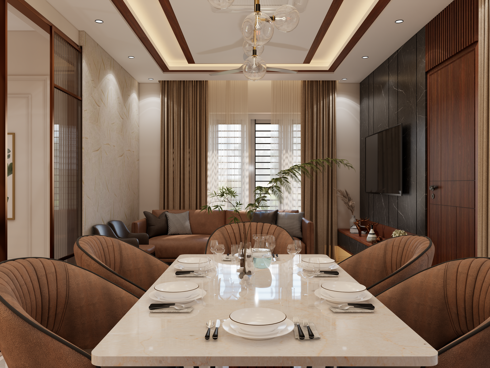 Living dining interior design apartment