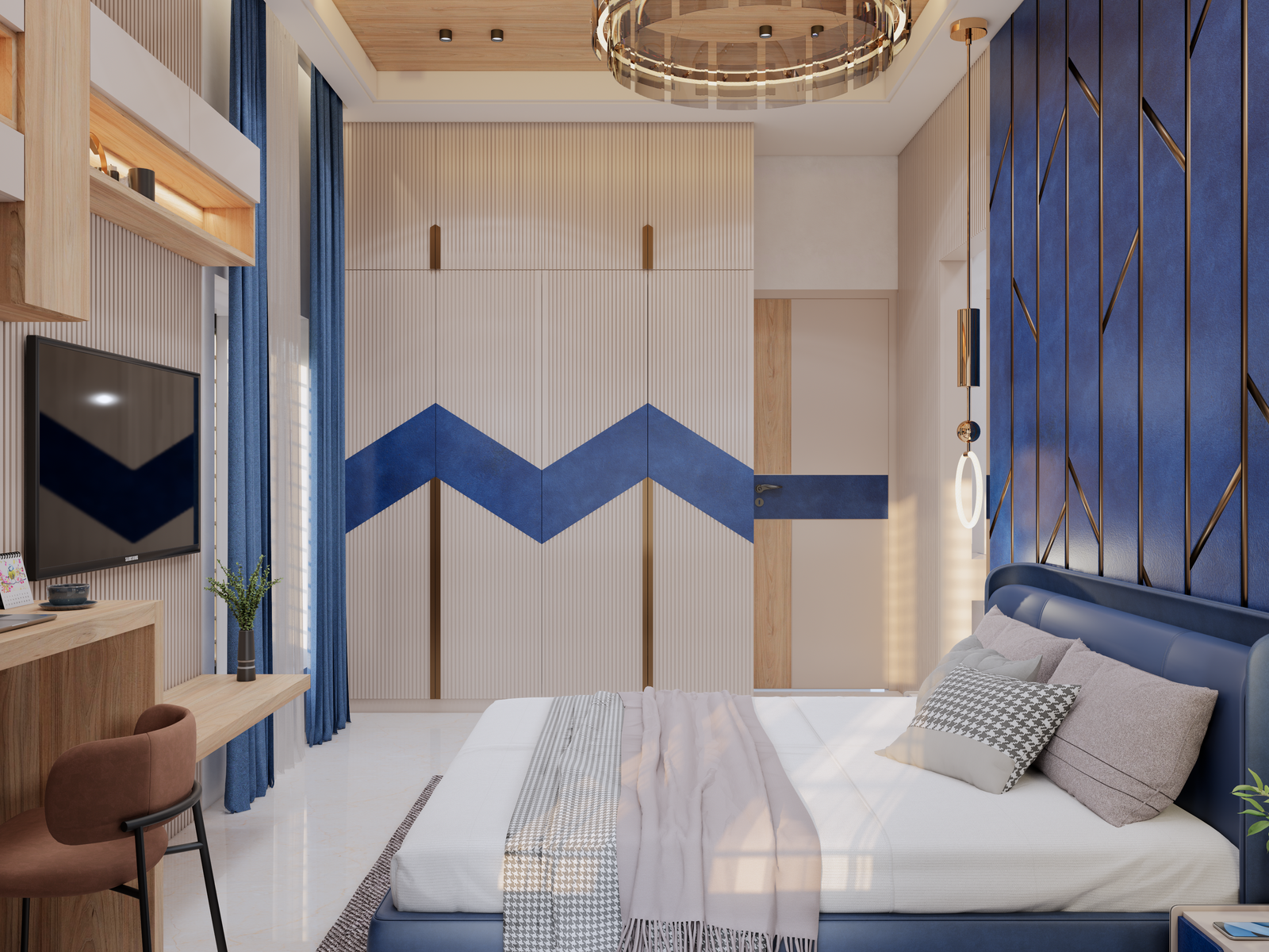 Bedroom interior design Chennai residential apartment