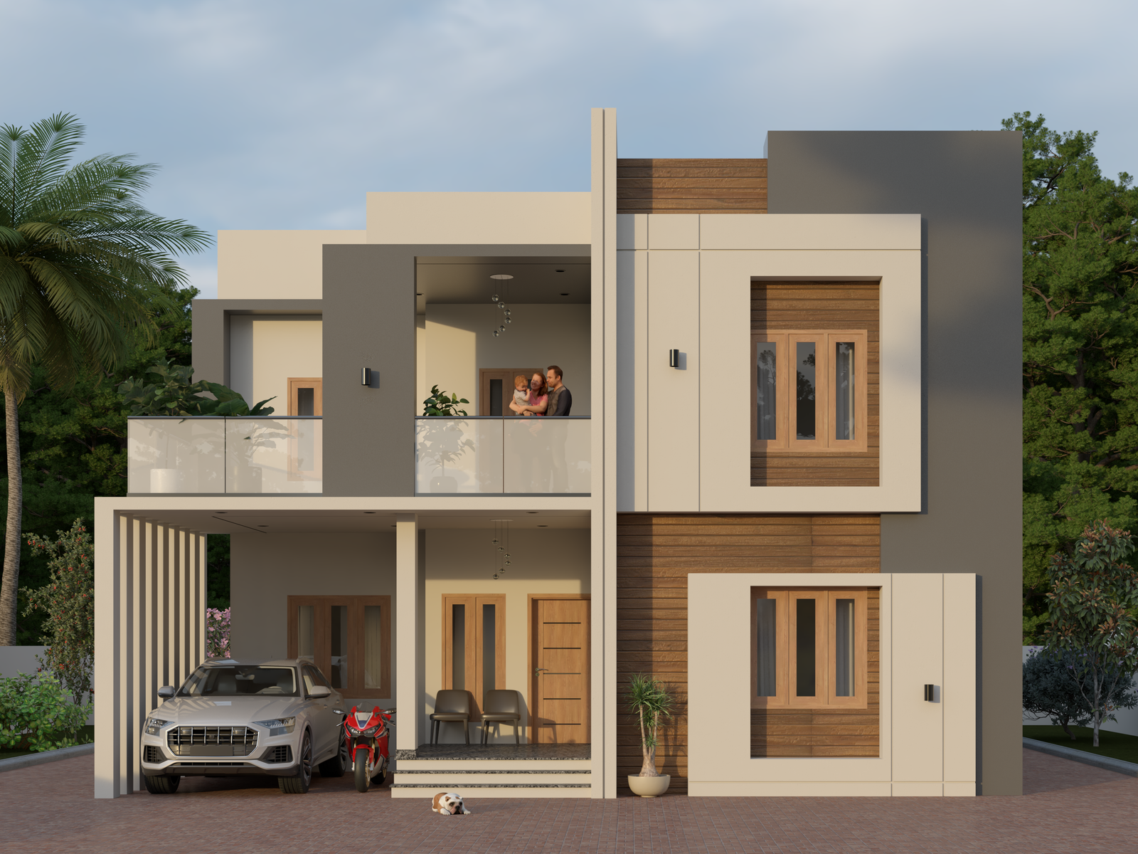 Villa architecture design by Gridstone Chennai