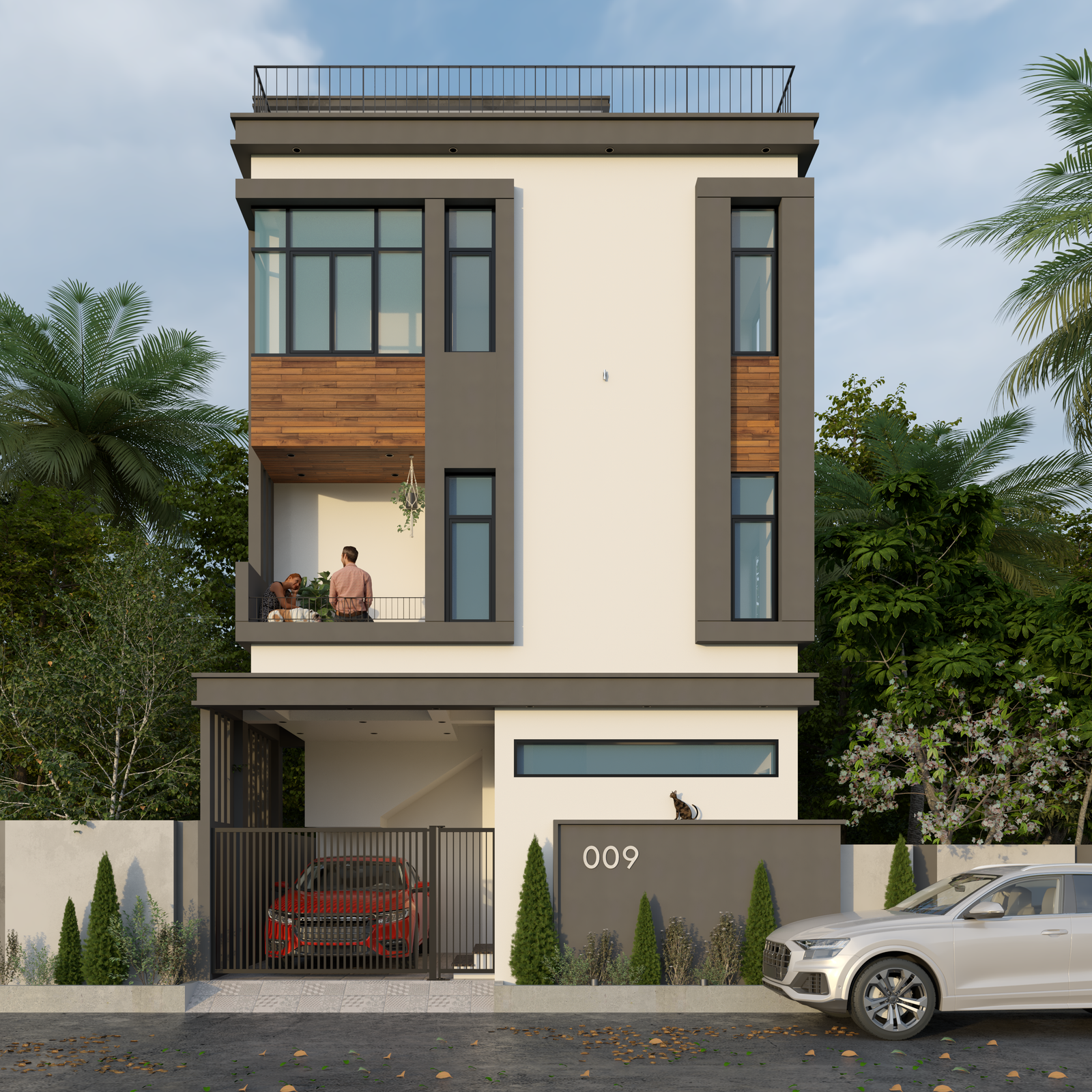 Eeswaramoorthy residence elevation Chennai