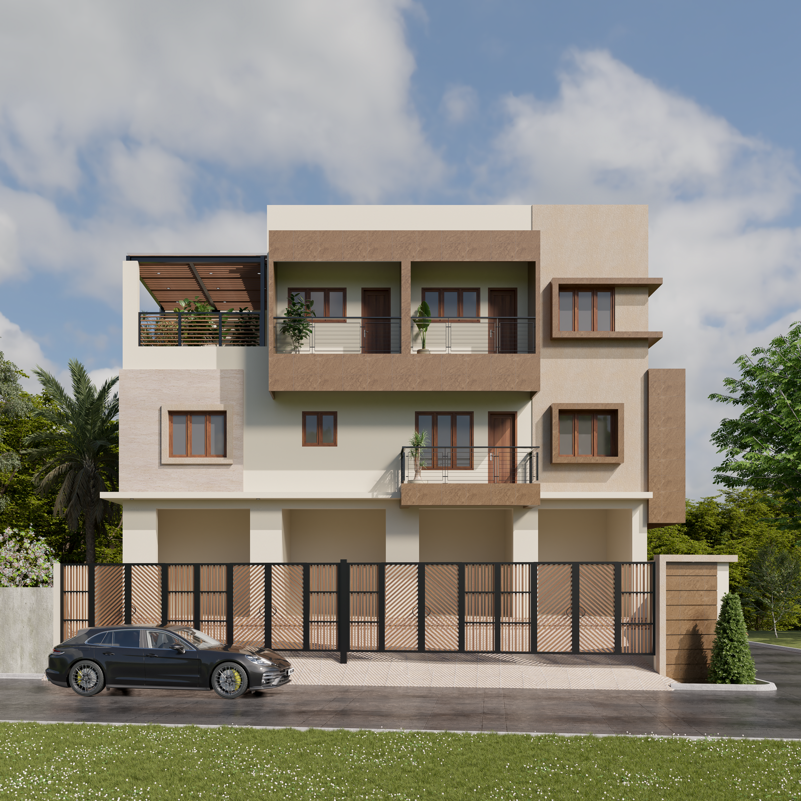 J2K Residence architectural elevation Chennai