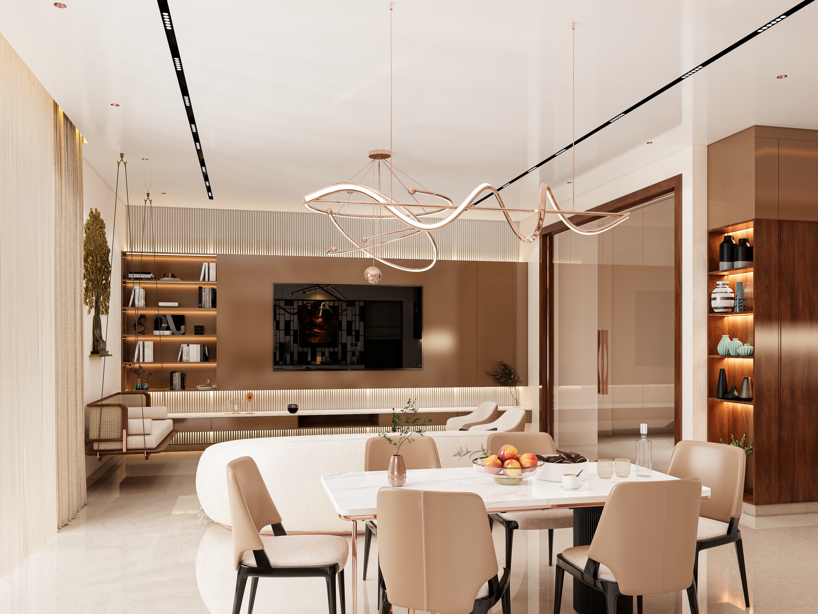 Apartment interior design in Chennai living room and home interiors