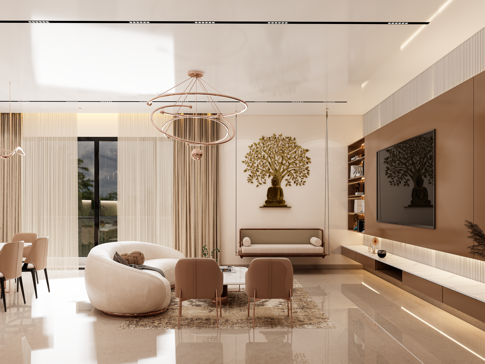 Contemporary home interior design by Gridstone Chennai
