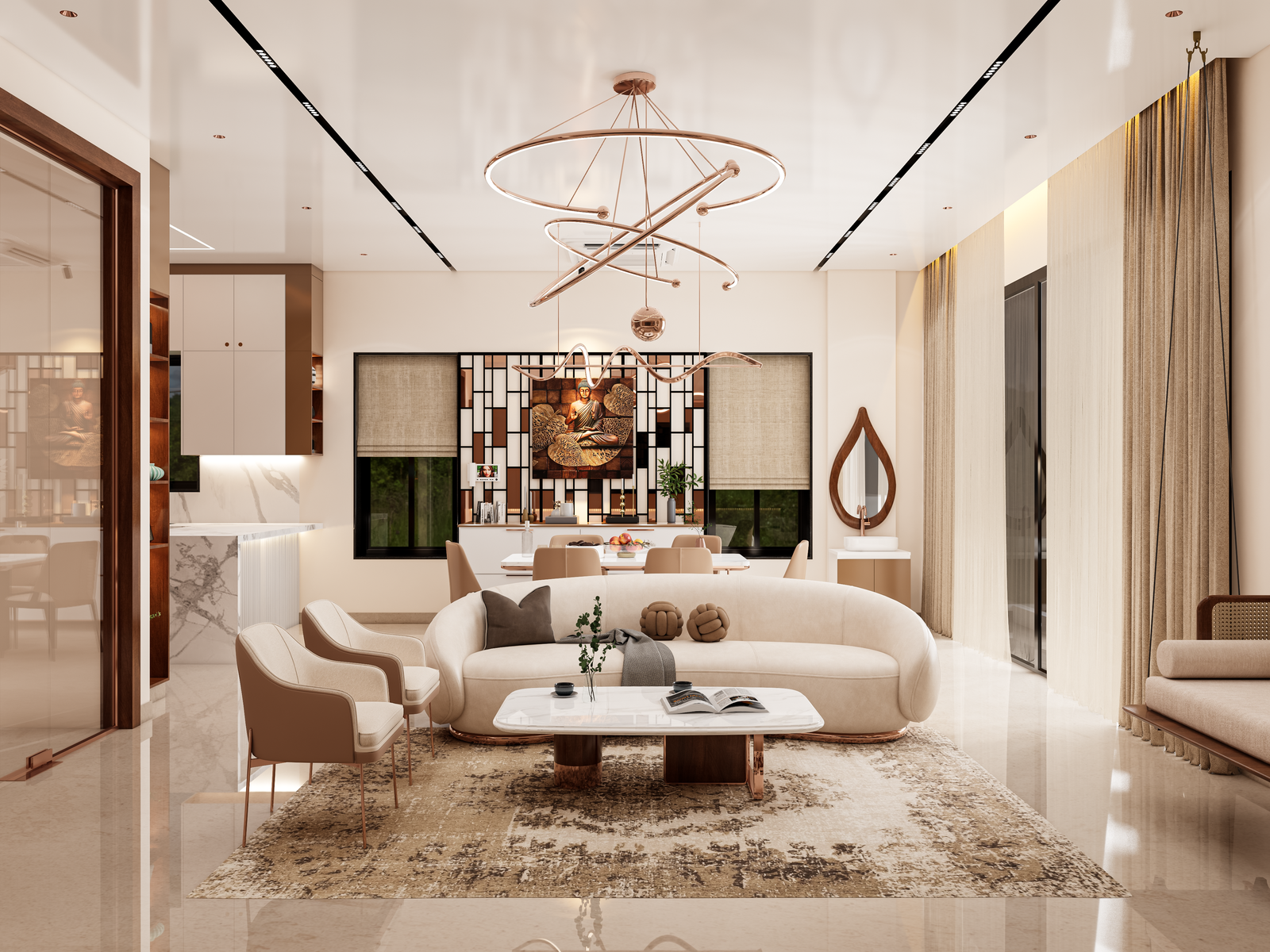 Luxury living room interior design Chennai