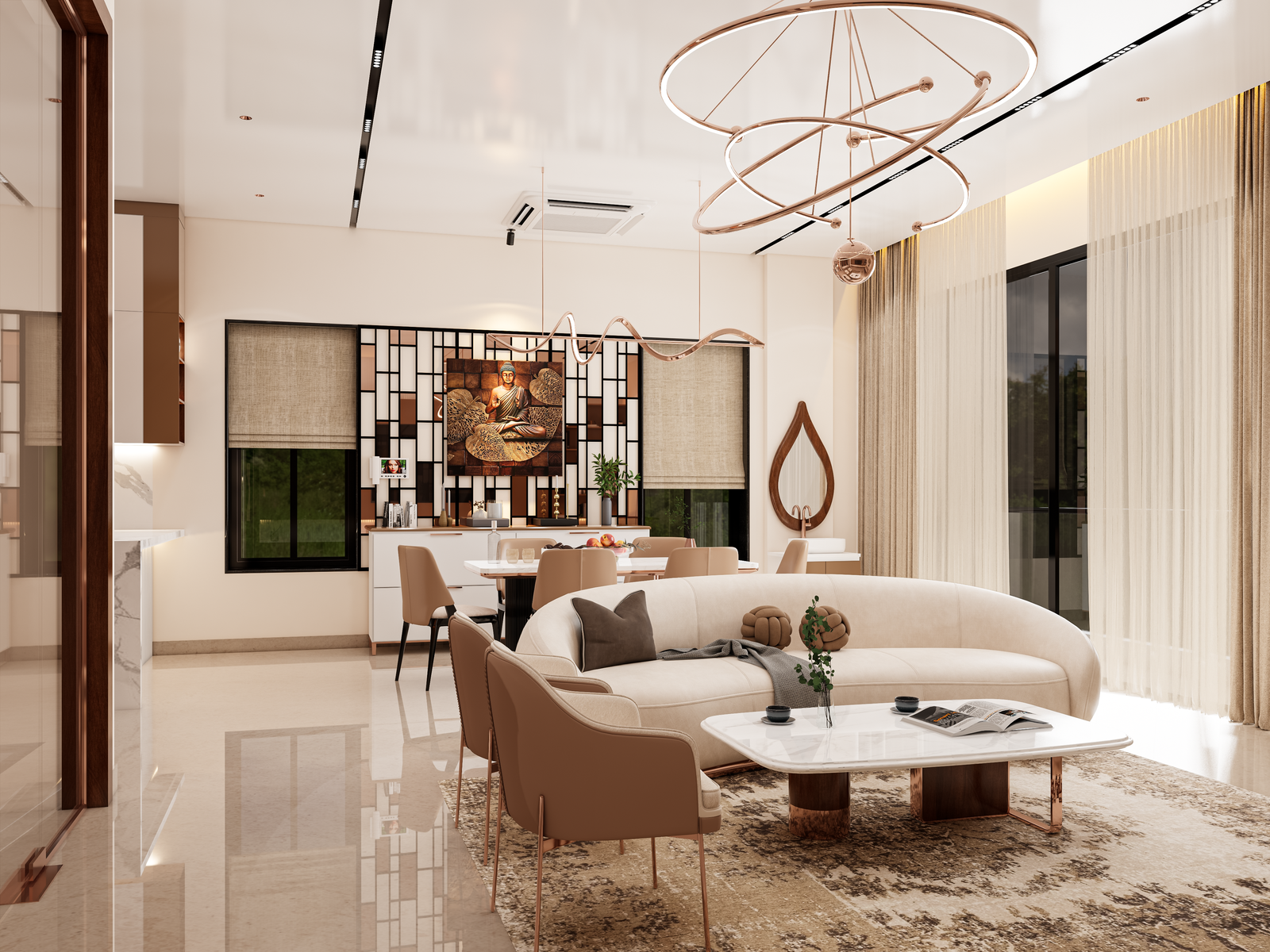 Modern living room interior designers Chennai