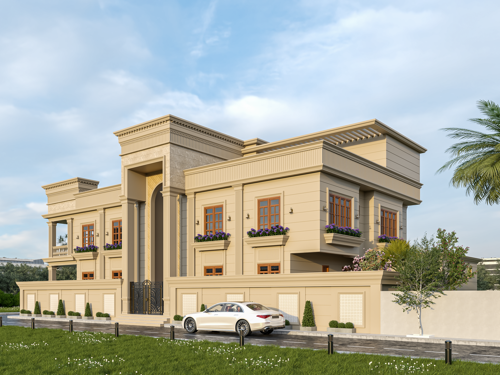 Contemporary villa architecture design by Gridstone Chennai