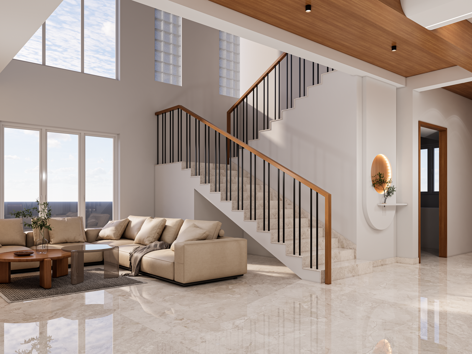 Contemporary residential interior visualization