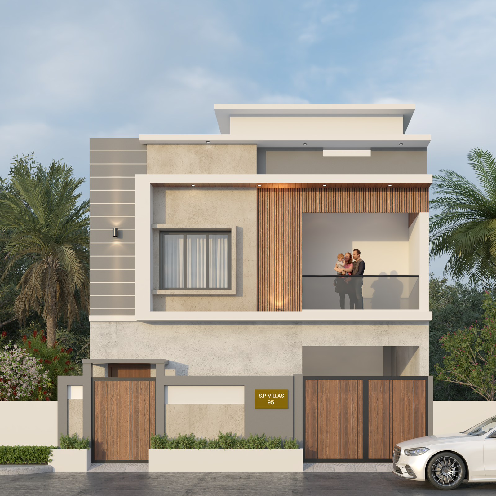Modern house architecture in Chennai by Gridstone
