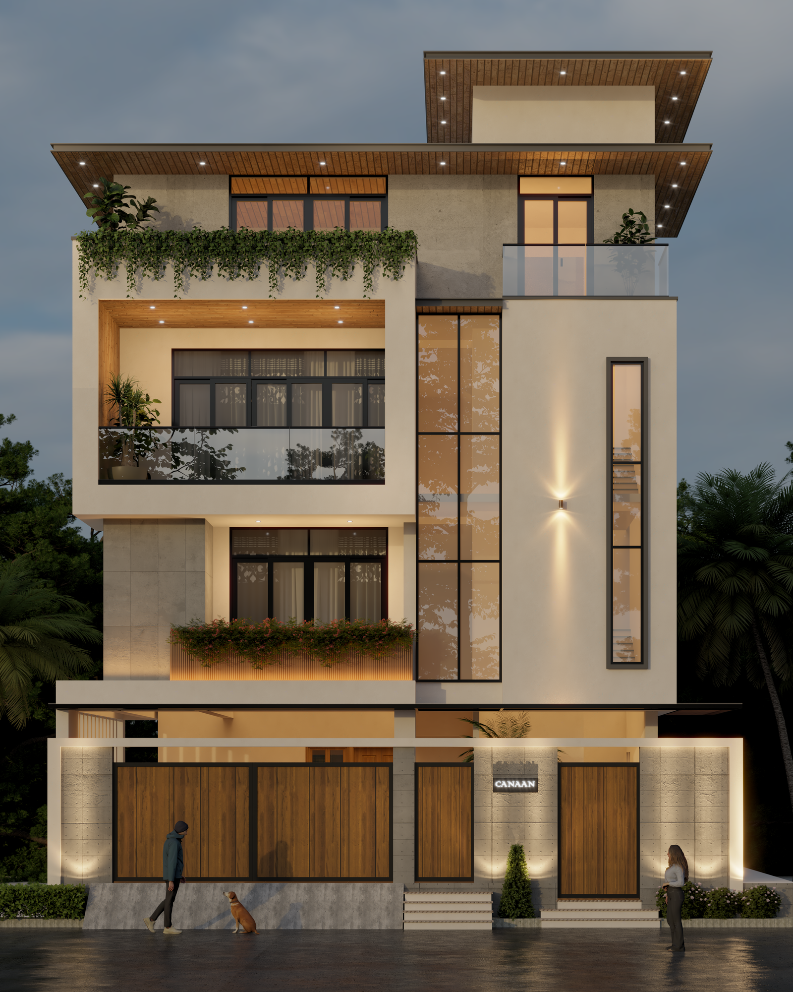 Contemporary architectural elevation by Gridstone Chennai
