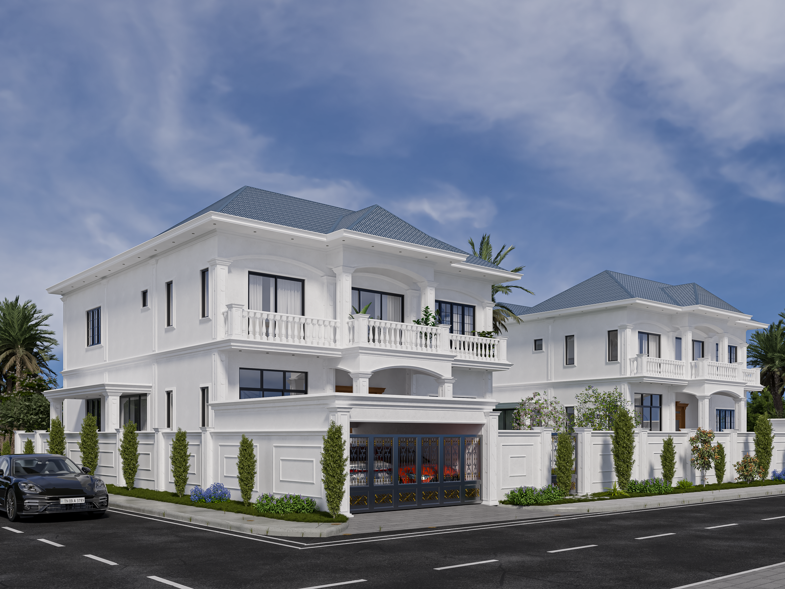 Modern house elevation architecture Chennai